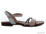 Biele dámske kožené sandale