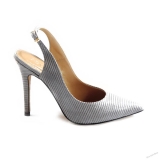 Sivé dámske kožené sandále