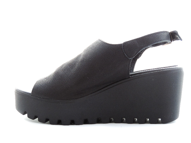 Čierne dámske kožené sandale