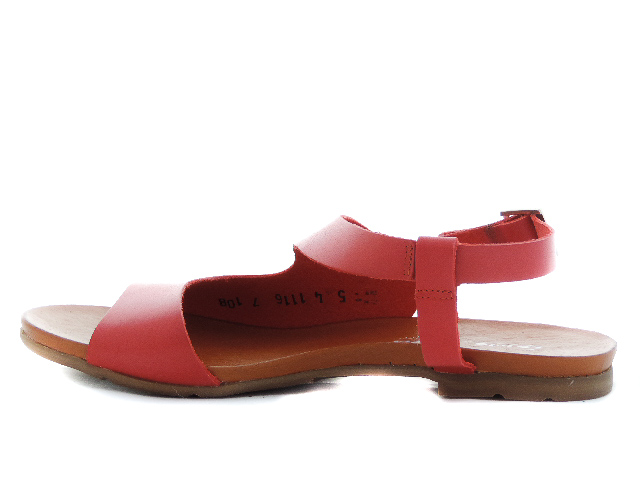 Červené dámske kožené sandale