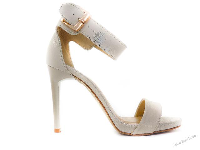 Zlaté dámske kožené sandále