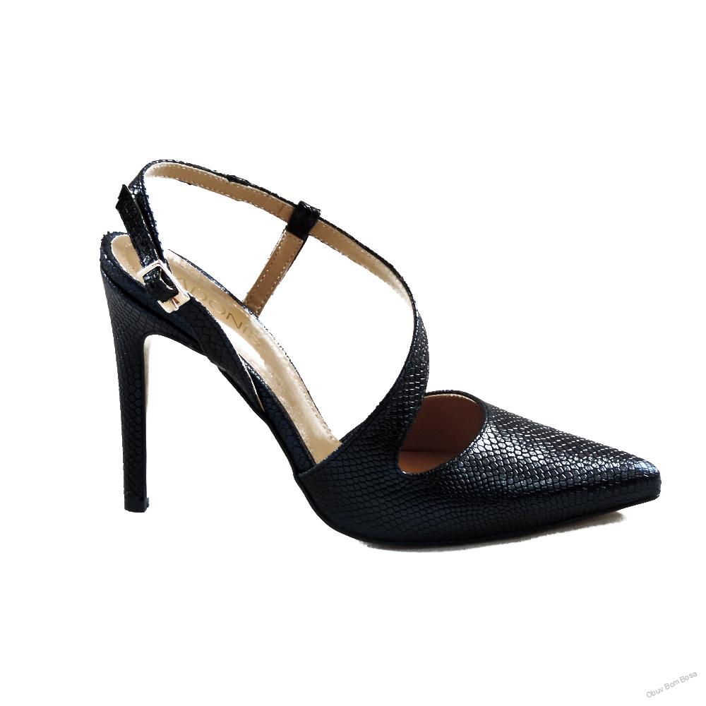 Tmavomodré dámske kožené sandále