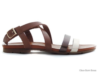 Hnedé dámske kožené sandale