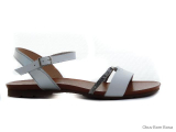 Biele dámske kožené sandale